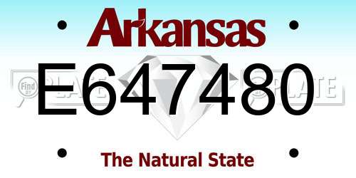 E647480 Arkansas License Plate