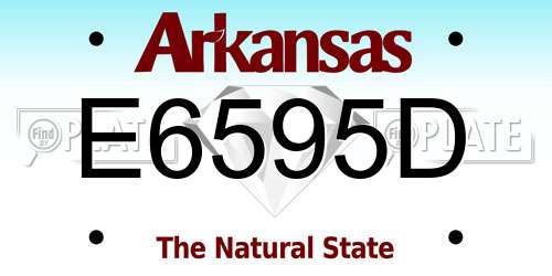 E6595D Arkansas License Plate