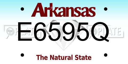 E6595Q Arkansas License Plate