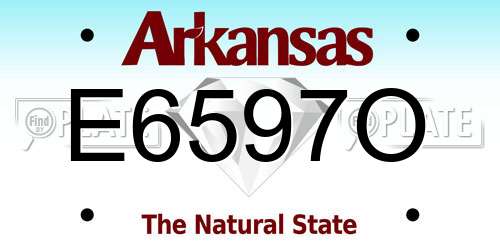 E6597O Arkansas License Plate