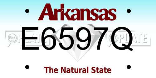 E6597Q Arkansas License Plate