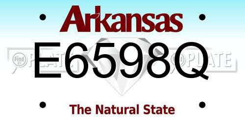 E6598Q Arkansas License Plate