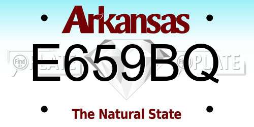 E659BQ Arkansas License Plate