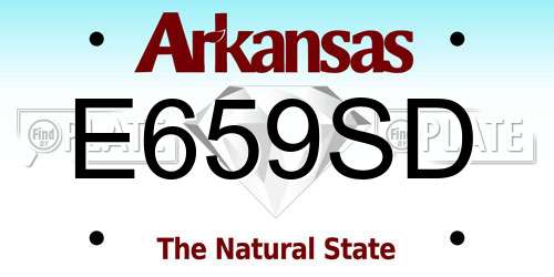 E659SD Arkansas License Plate