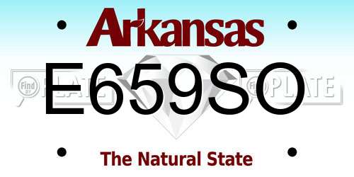 E659SO Arkansas License Plate