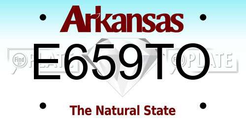 E659TO Arkansas License Plate