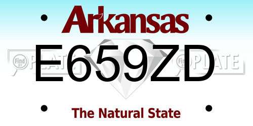 E659ZD Arkansas License Plate