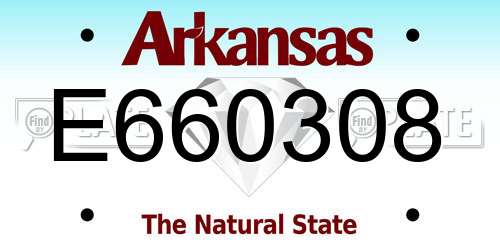 E660308 Arkansas License Plate