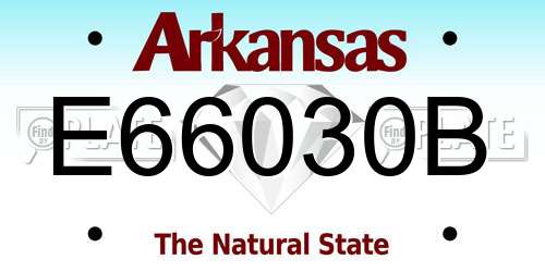 E66030B Arkansas License Plate