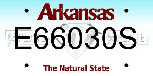 E66030S Arkansas License Plate