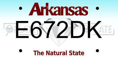 E672DK Arkansas License Plate