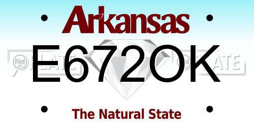E672OK Arkansas License Plate