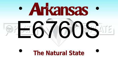 E6760S Arkansas License Plate