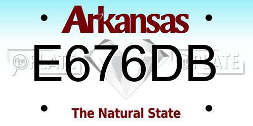 E676DB Arkansas License Plate