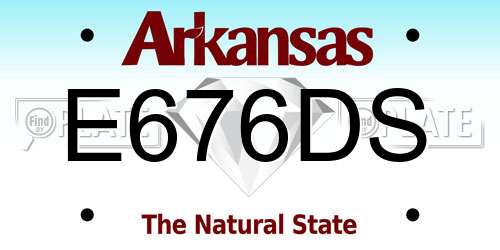 E676DS Arkansas License Plate