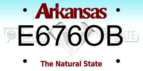 E676OB Arkansas License Plate
