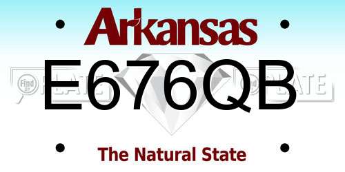 E676QB Arkansas License Plate