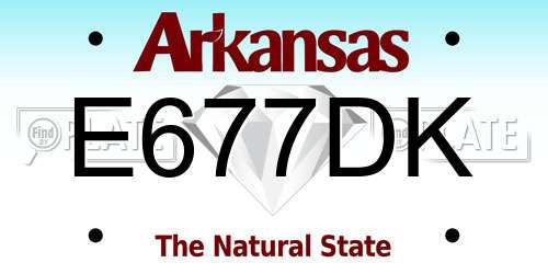 E677DK Arkansas License Plate