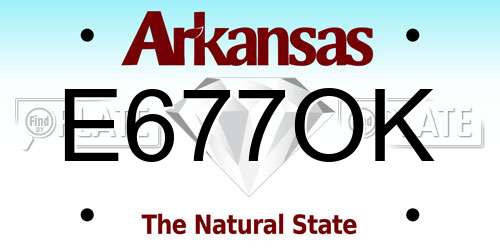 E677OK Arkansas License Plate