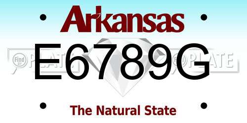 E6789G Arkansas License Plate
