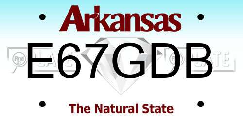 E67GDB Arkansas License Plate