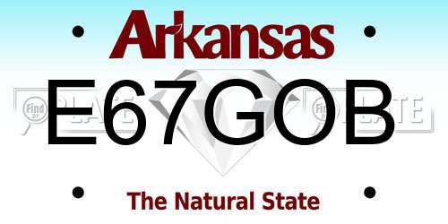 E67GOB Arkansas License Plate
