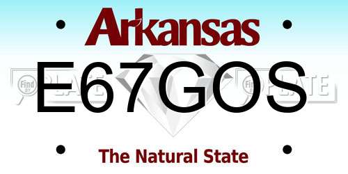 E67GOS Arkansas License Plate