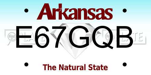 E67GQB Arkansas License Plate