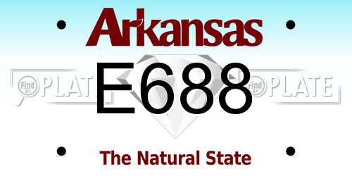 E688 Arkansas License Plate