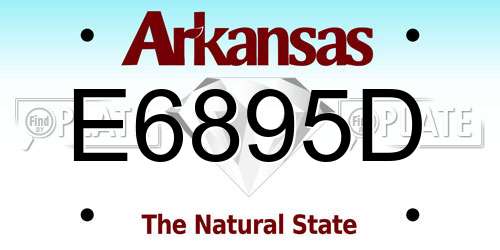 E6895D Arkansas License Plate