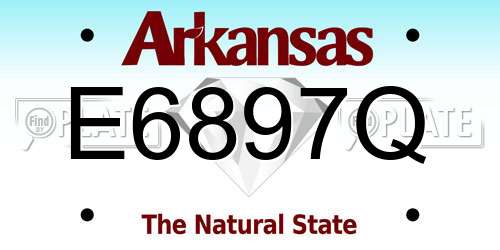 E6897Q Arkansas License Plate