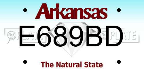 E689BD Arkansas License Plate