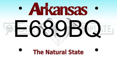 E689BQ Arkansas License Plate