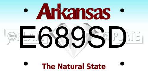 E689SD Arkansas License Plate