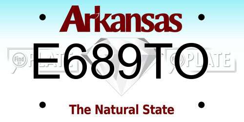 E689TO Arkansas License Plate