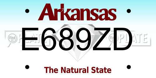 E689ZD Arkansas License Plate