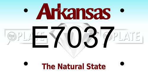 E7037 Arkansas License Plate