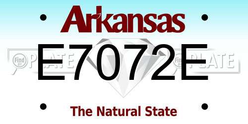 E7072E Arkansas License Plate