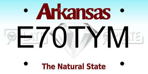 E70TYM Arkansas License Plate
