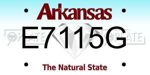 E7115G Arkansas License Plate