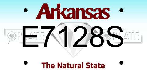 E7128S Arkansas License Plate