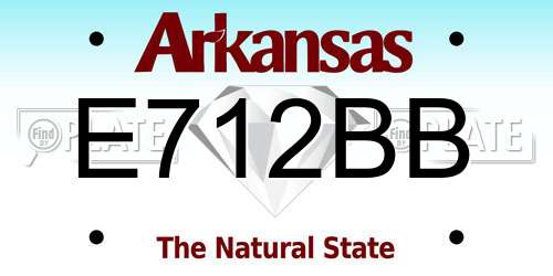 E712BB Arkansas License Plate