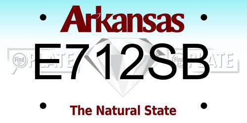 E712SB Arkansas License Plate