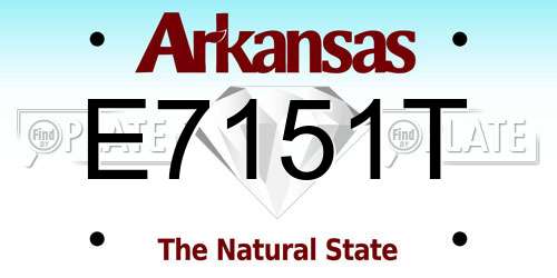 E7151T Arkansas License Plate