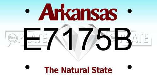 E7175B Arkansas License Plate