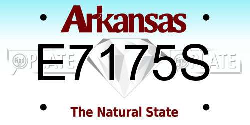 E7175S Arkansas License Plate