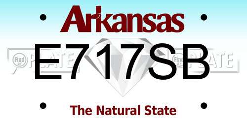 E717SB Arkansas License Plate