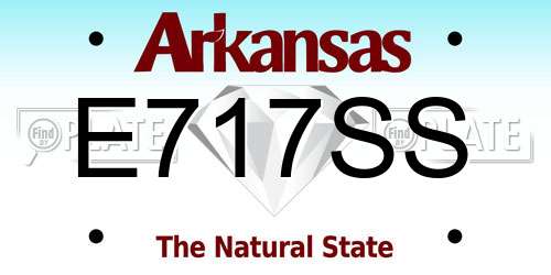 E717SS Arkansas License Plate
