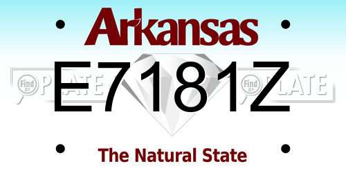 E7181Z Arkansas License Plate