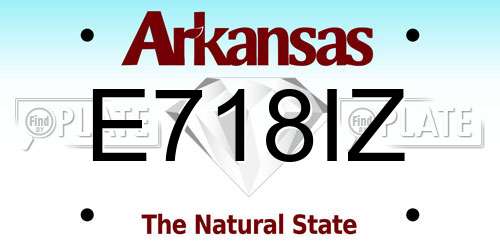 E718IZ Arkansas License Plate